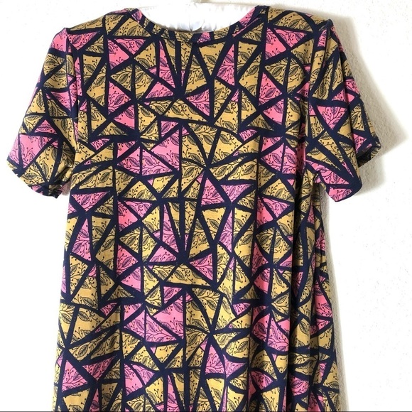 LuLaRoe Carly Swing Dress Geometric Floral Short Sleeves Knit Size XS - Picture 4 of 6